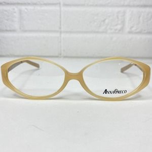 Anna Greco Tan Full Rim Italian Designer NWOT Eyeglasses Womens H2645